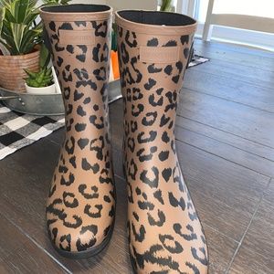 Hunter Original Refined Short Leopard Waterproof Rain Boot (Women)